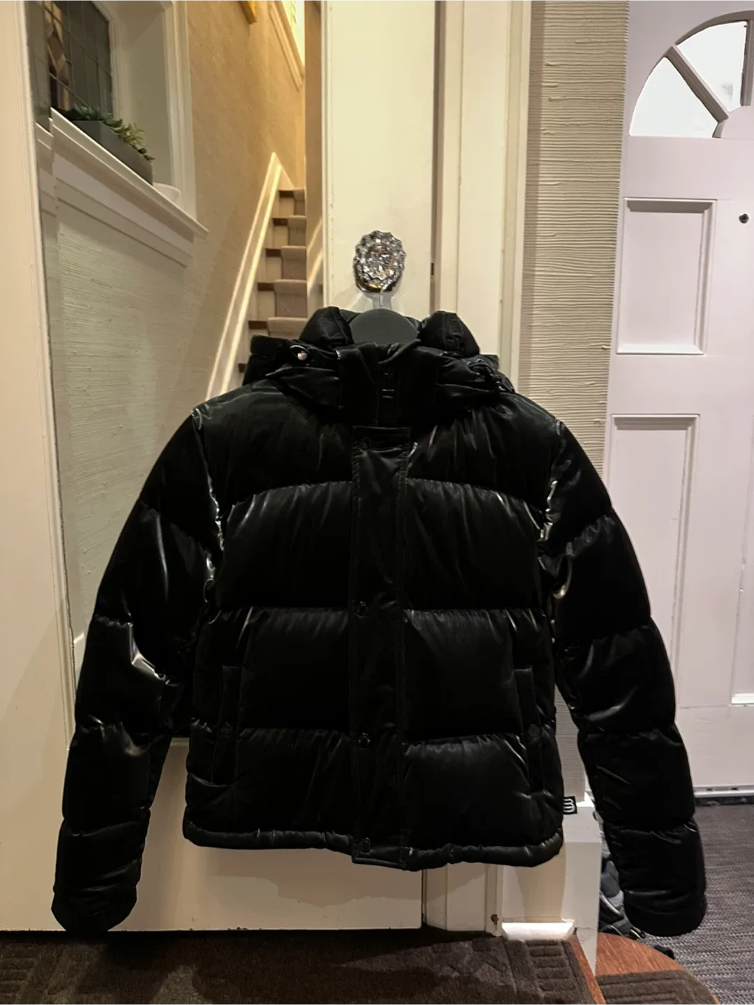 Aritzia The Super Puff Shorty Liquid Shine - XS Black image indicator(3)