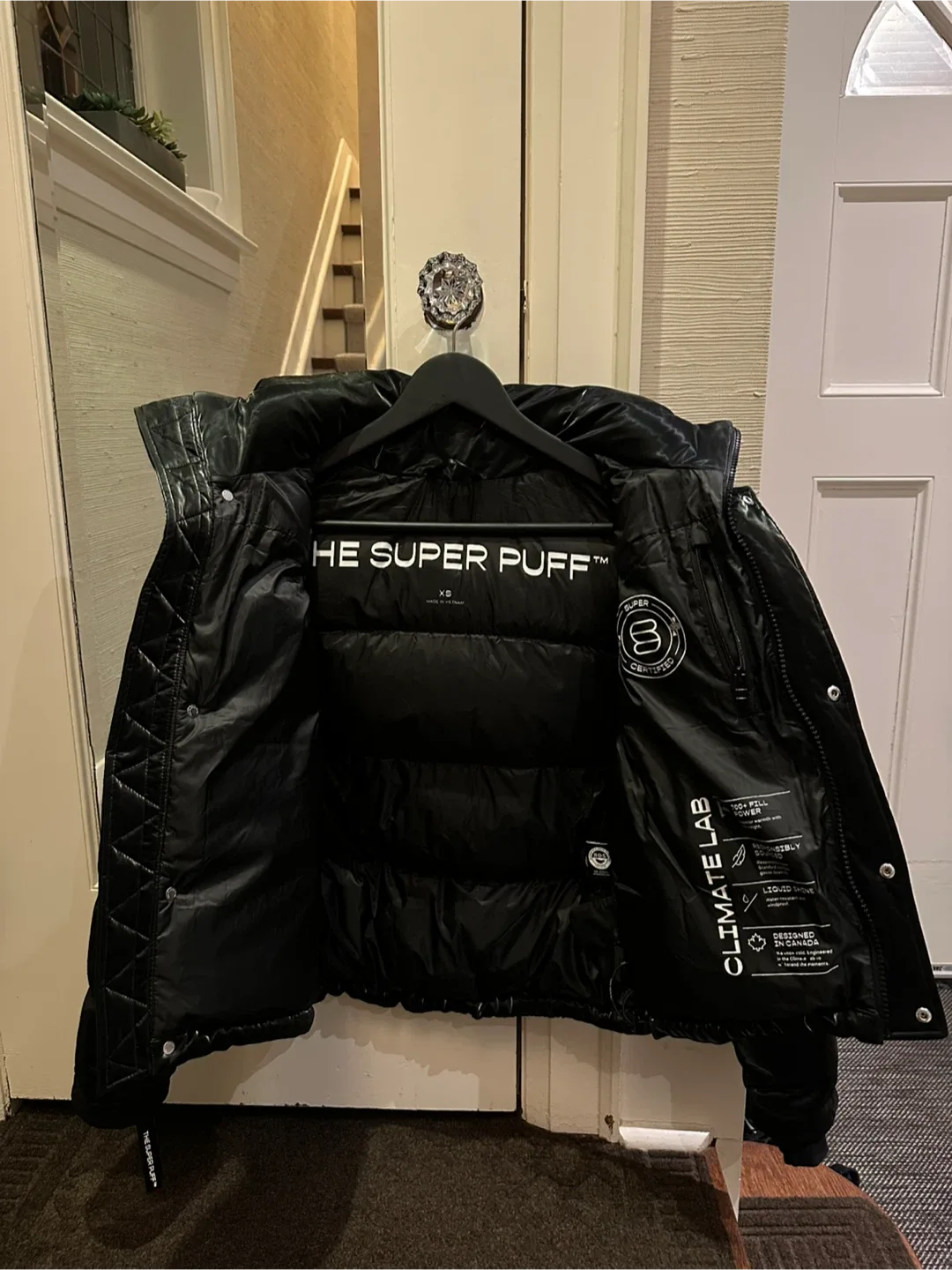 Aritzia The Super Puff Shorty Liquid Shine - XS Black image indicator(2)