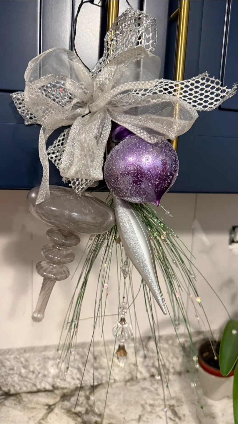 Assorted Holiday Ornaments - Purple & Silver image indicator(6)