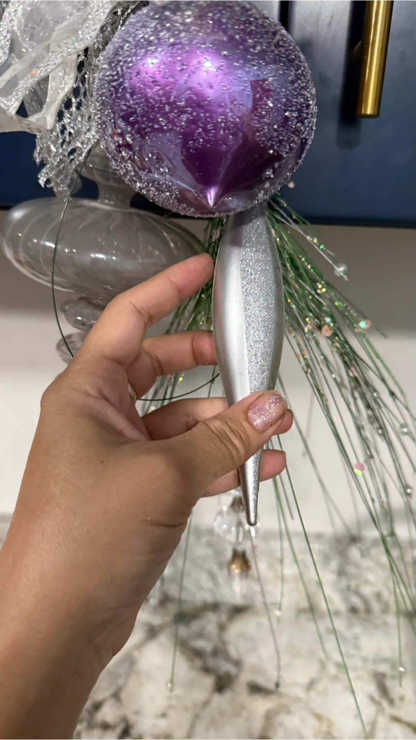 Assorted Holiday Ornaments - Purple & Silver - photo 4
