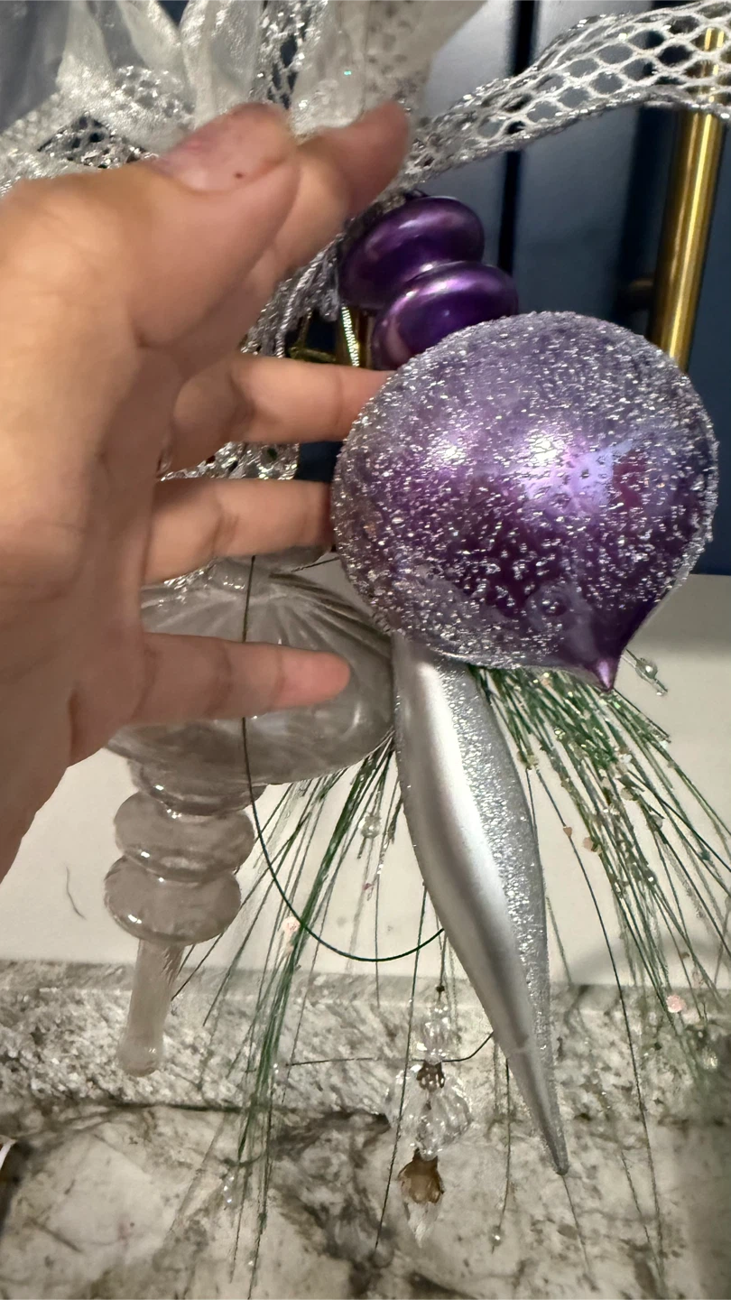 Assorted Holiday Ornaments - Purple & Silver - photo 3