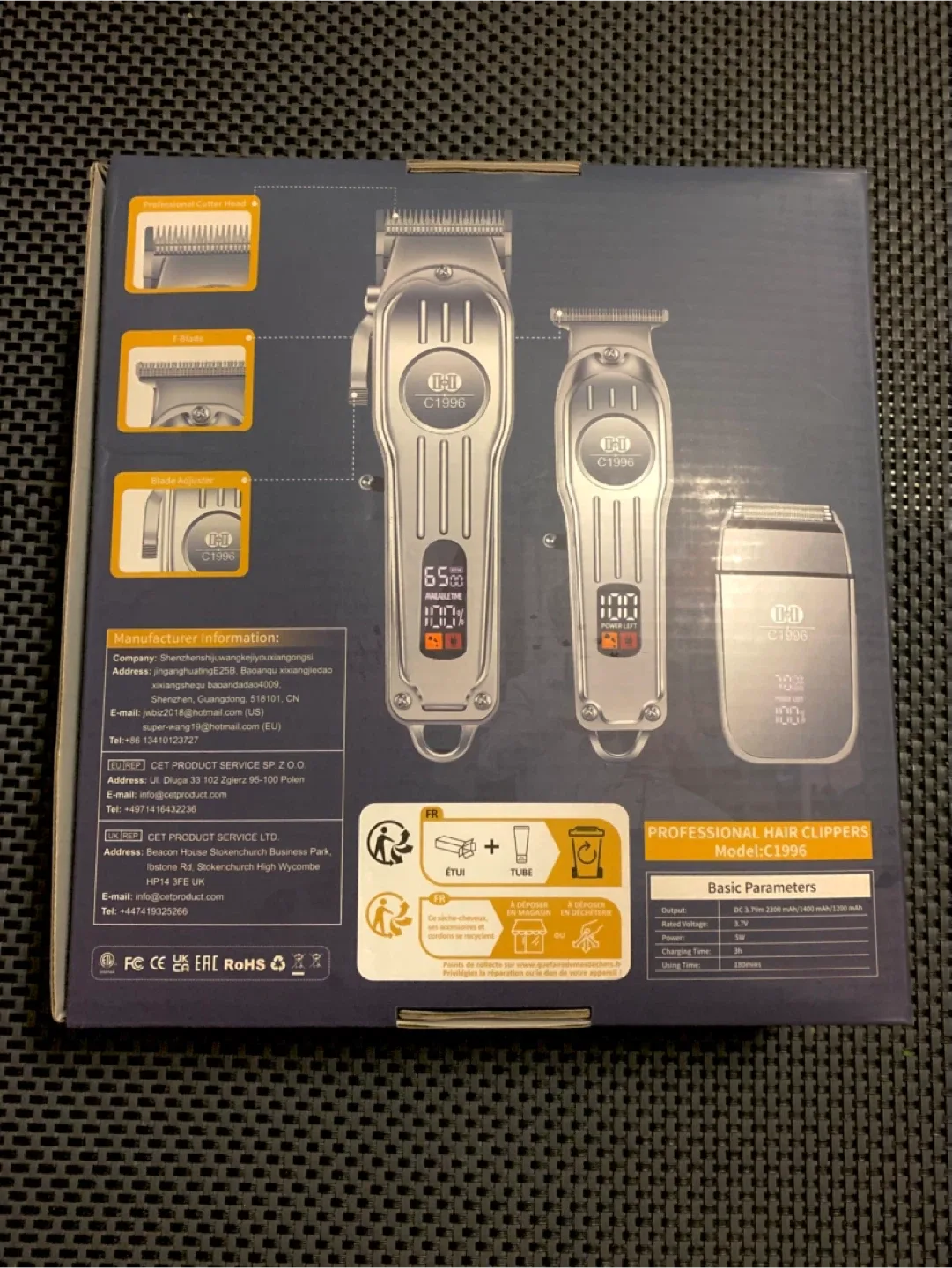 Professional Hair Clippers 3pcs Set image indicator(3)