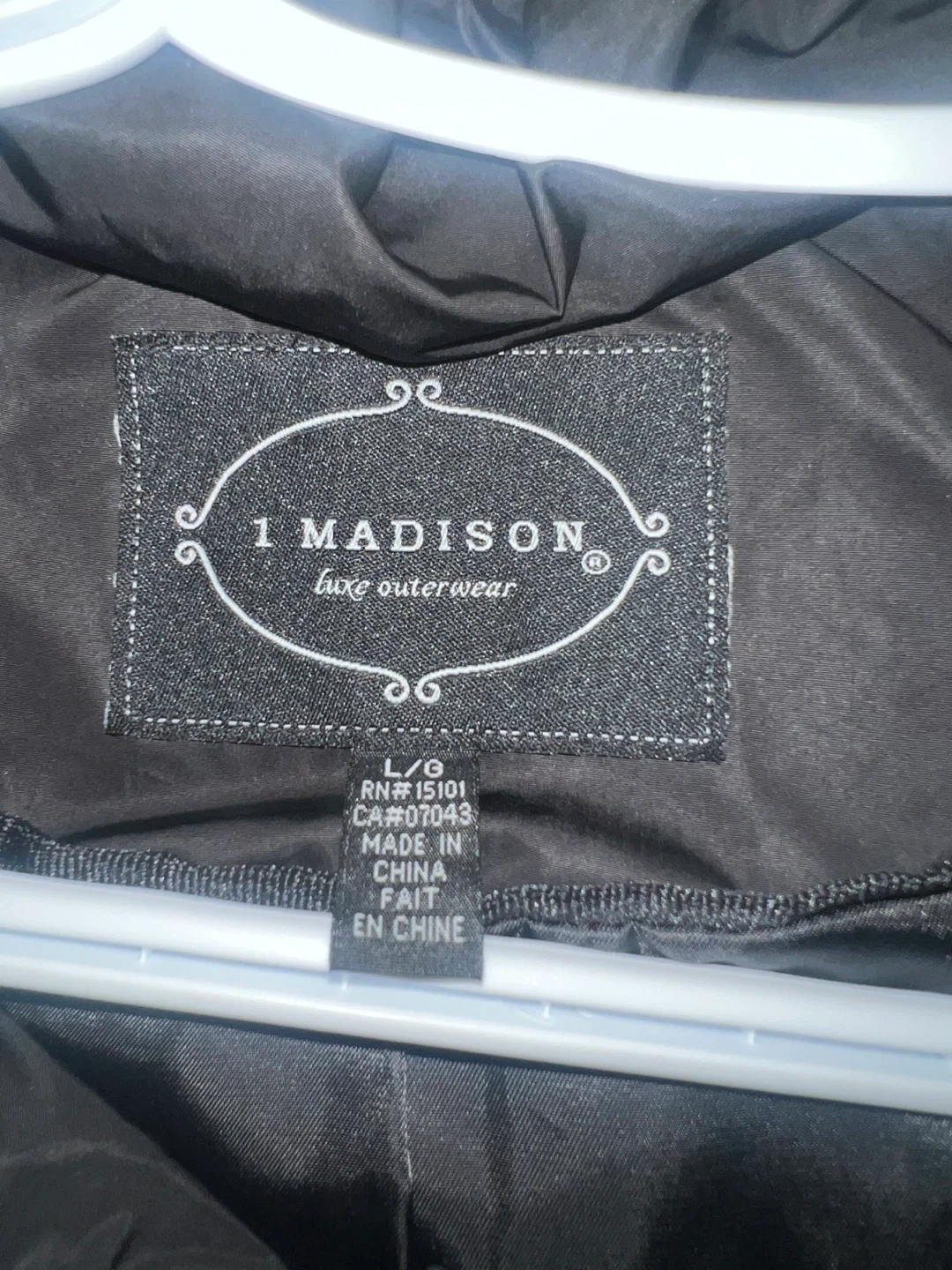 1 Madison Luxe Outerwear Black Winter Coat - L - photo 2