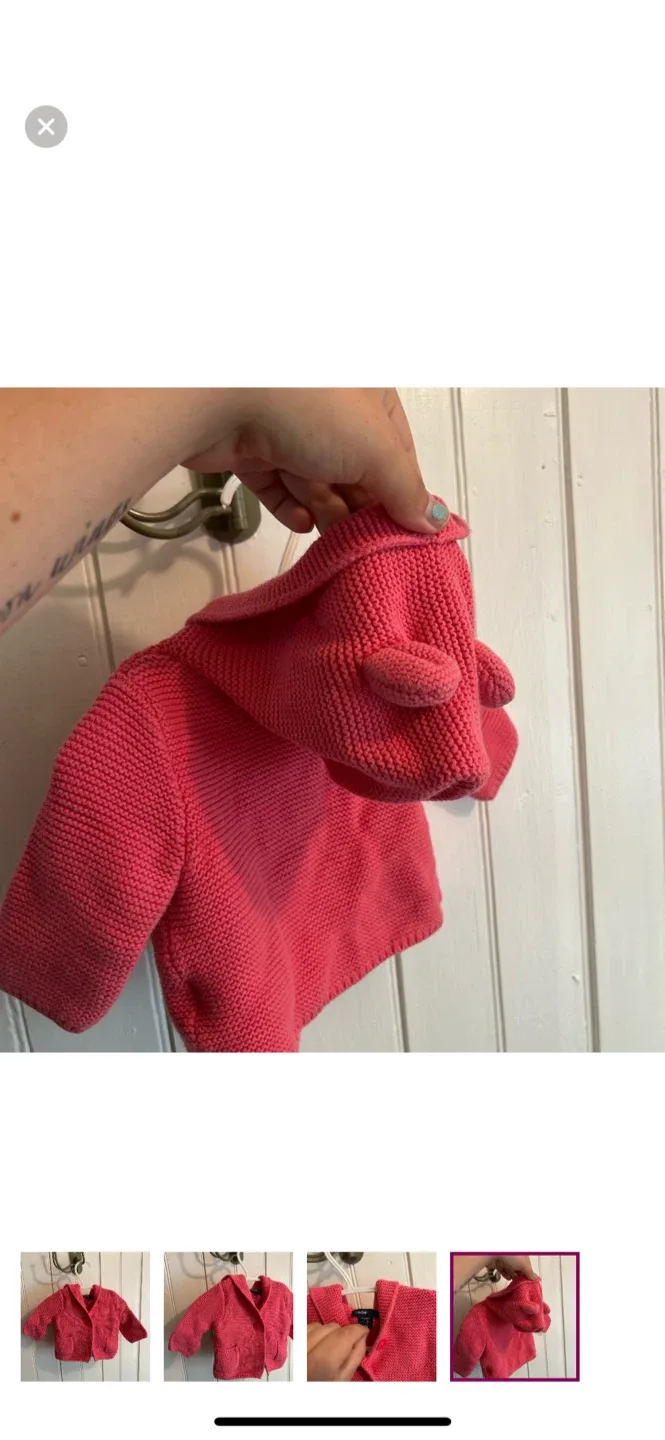 Baby Gap Pink Knit Cardigan 3-6 Months image indicator(4)