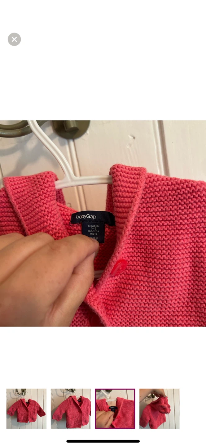 Baby Gap Pink Knit Cardigan 3-6 Months - photo 3