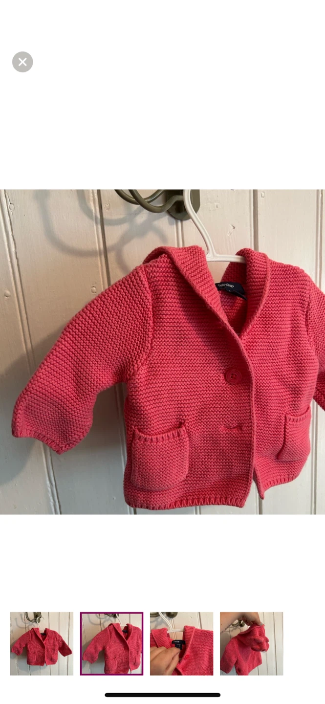 Baby Gap Pink Knit Cardigan 3-6 Months - photo 2