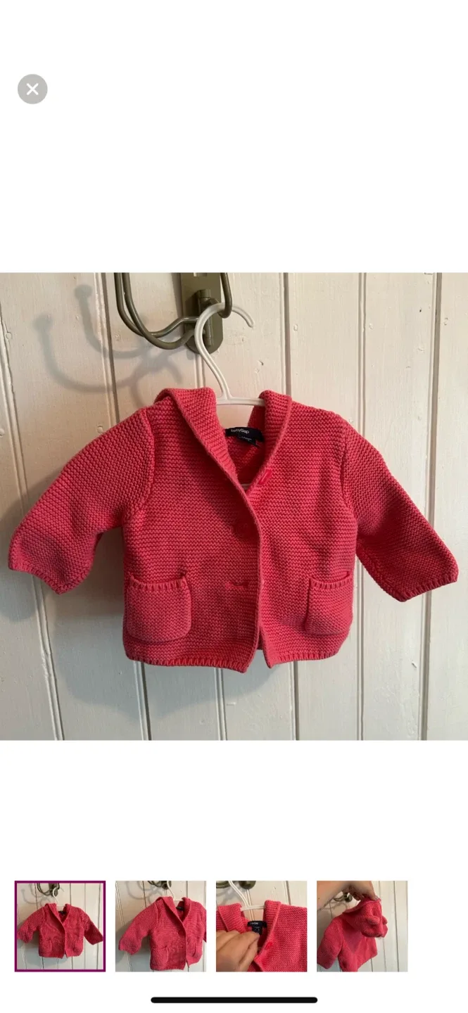 Baby Gap Pink Knit Cardigan 3-6 Months