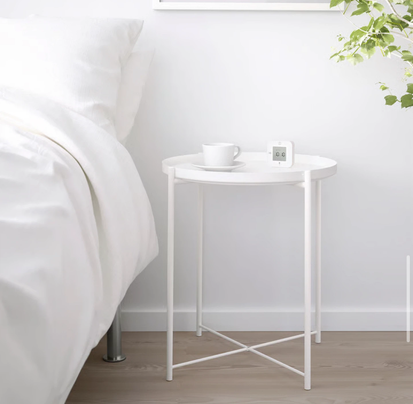 IKEA Metal White Round Side Table