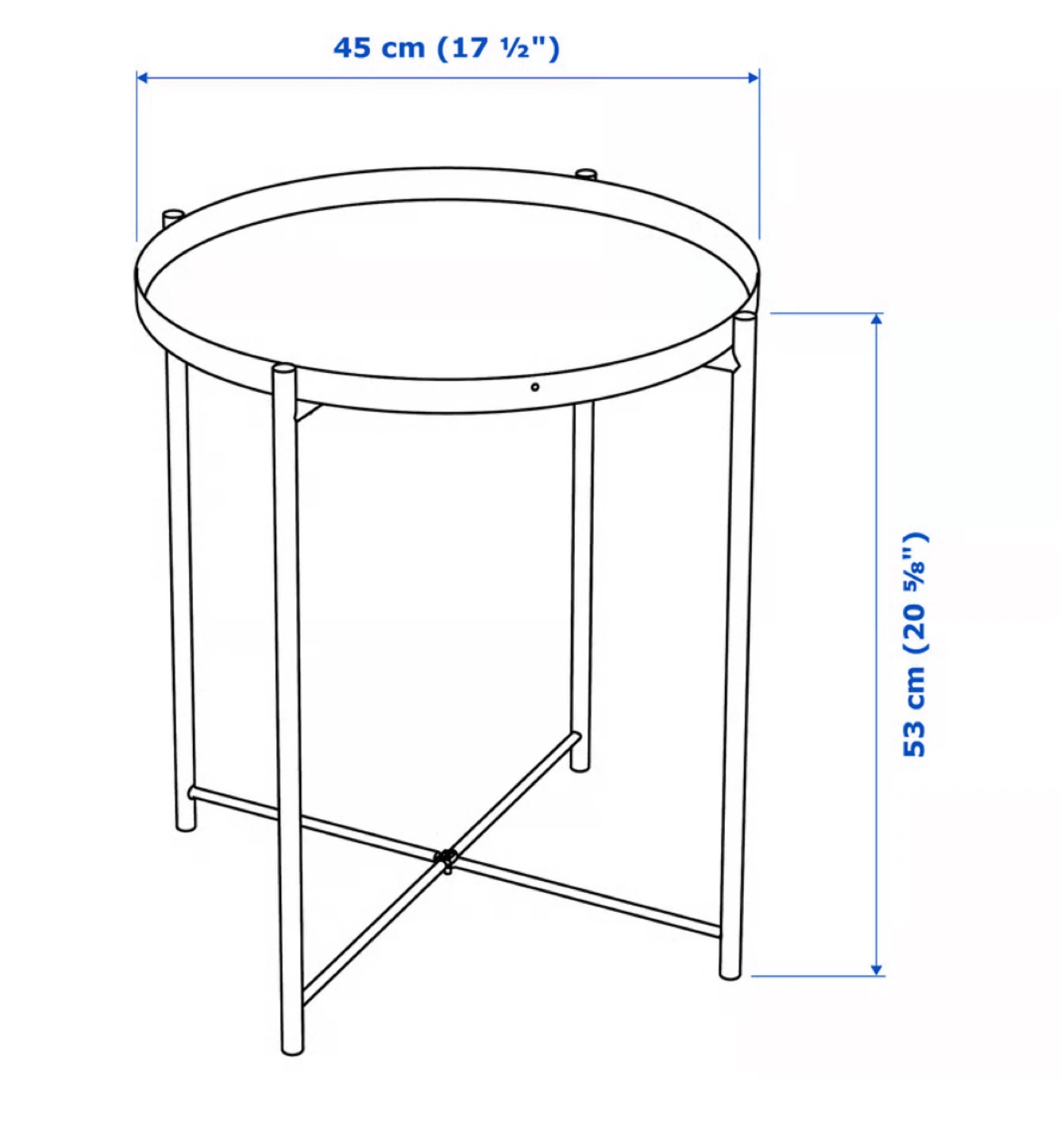 IKEA Metal White Round Side Table - photo 4