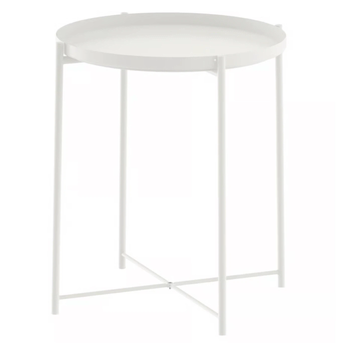 IKEA Metal White Round Side Table - photo 2