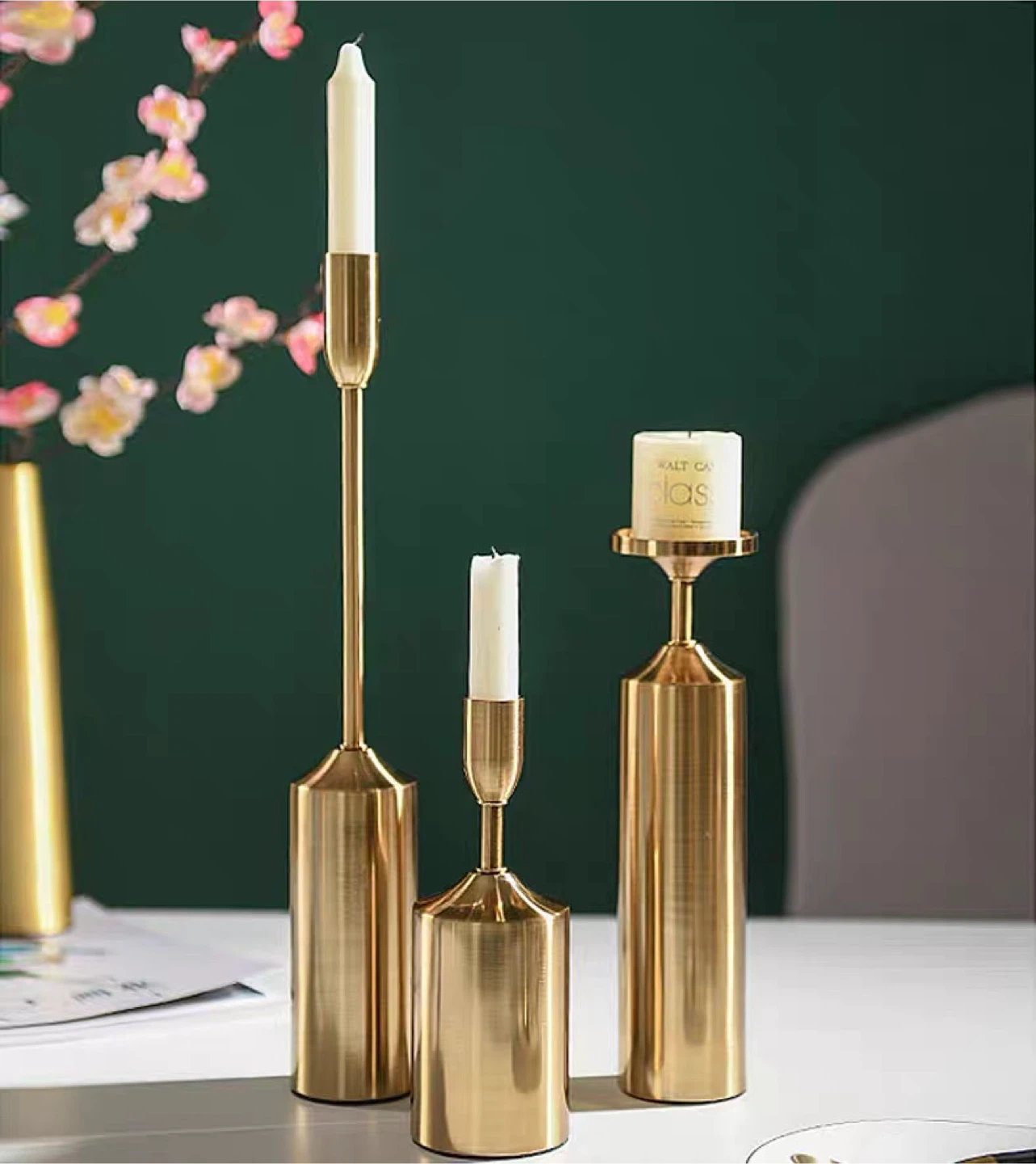 Gold Metal Candle Holders - Set of 6 - photo 2