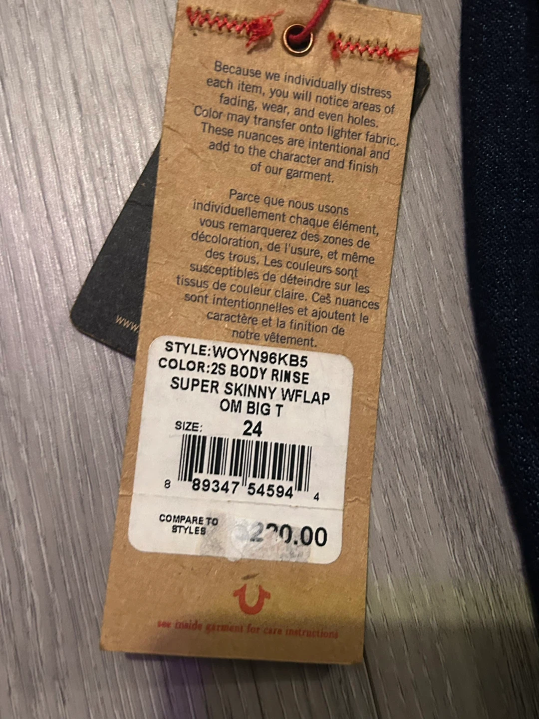 True Religion Super Skinny Flap Jeans - Size 24 - photo 4