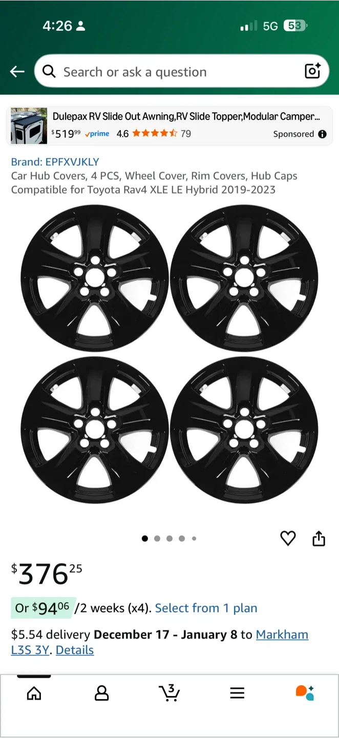 Car Hub Covers （4pcs）for Toyota Rav4 image indicator(2)