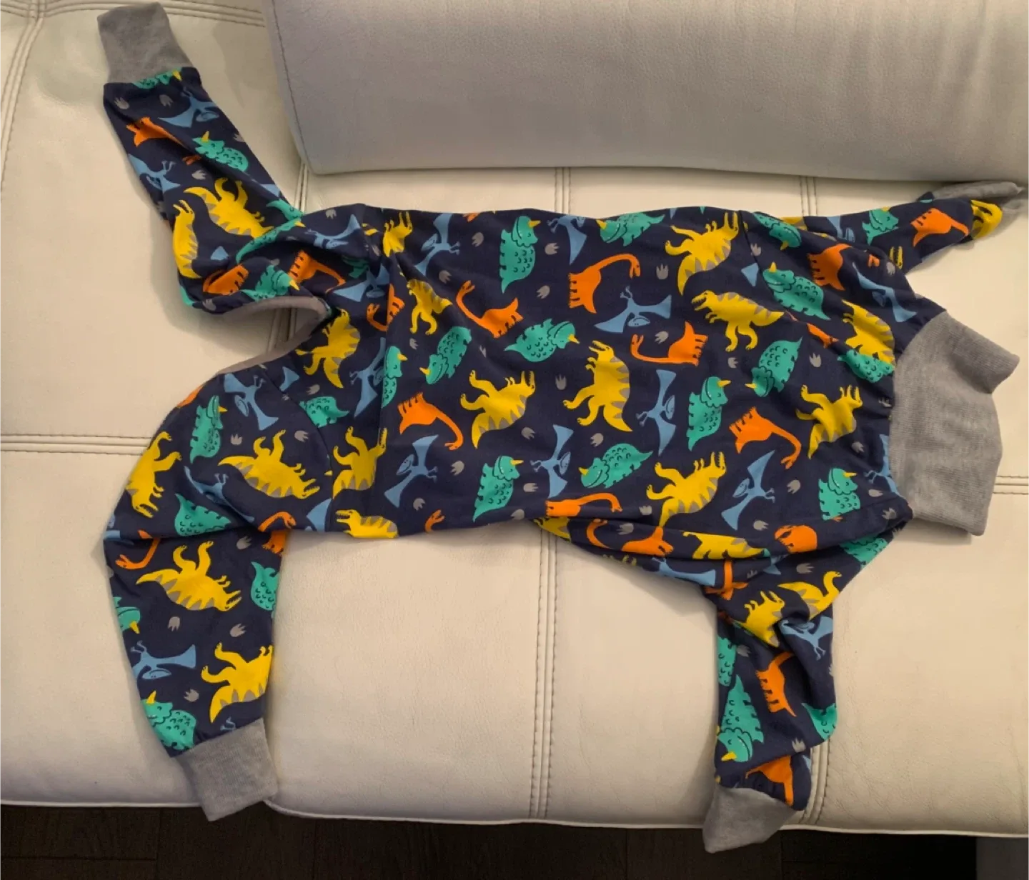 Dinosaur Print Dog Pajamas for M to L size breeds image indicator(4)