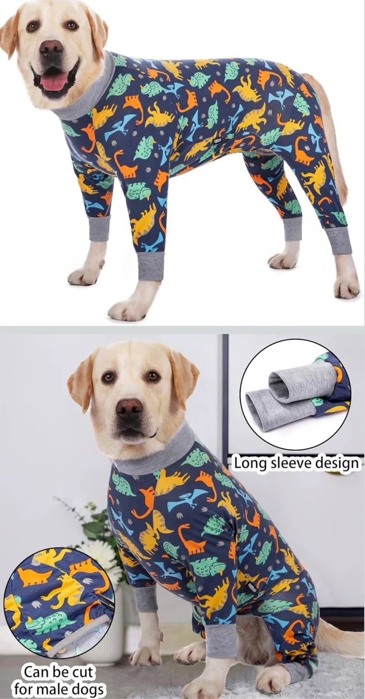 Dinosaur Print Dog Pajamas for M to L size breeds image indicator(7)