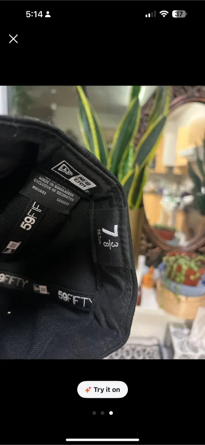 New Era 416 59FIFTY Black/White Hat - Size 7 3/8 image indicator(2)