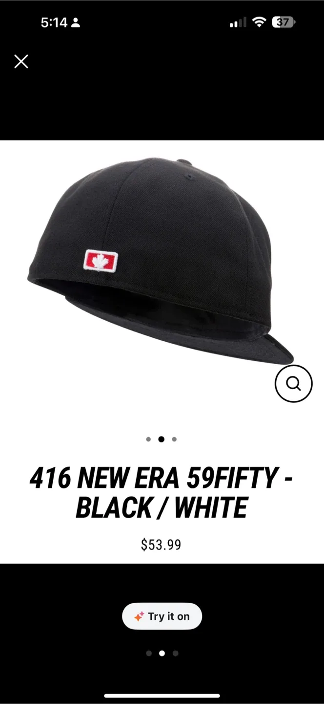 New Era 416 59FIFTY Black/White Hat - Size 7 3/8 image indicator(3)