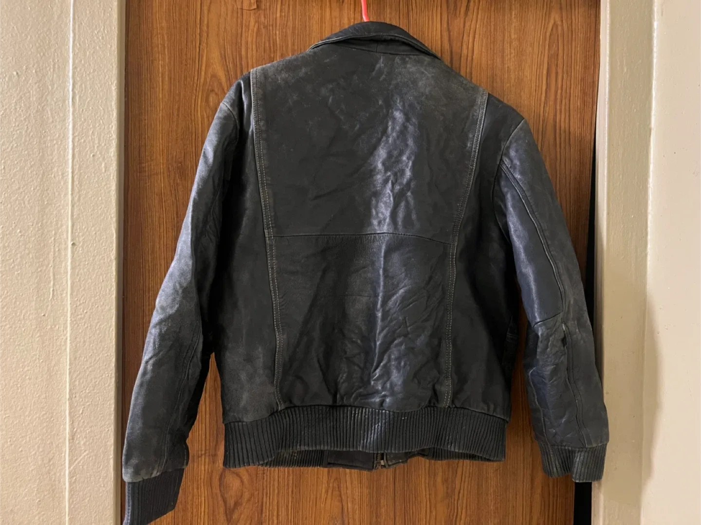 XS Men’s Blue Leather Jacket image indicator(2)