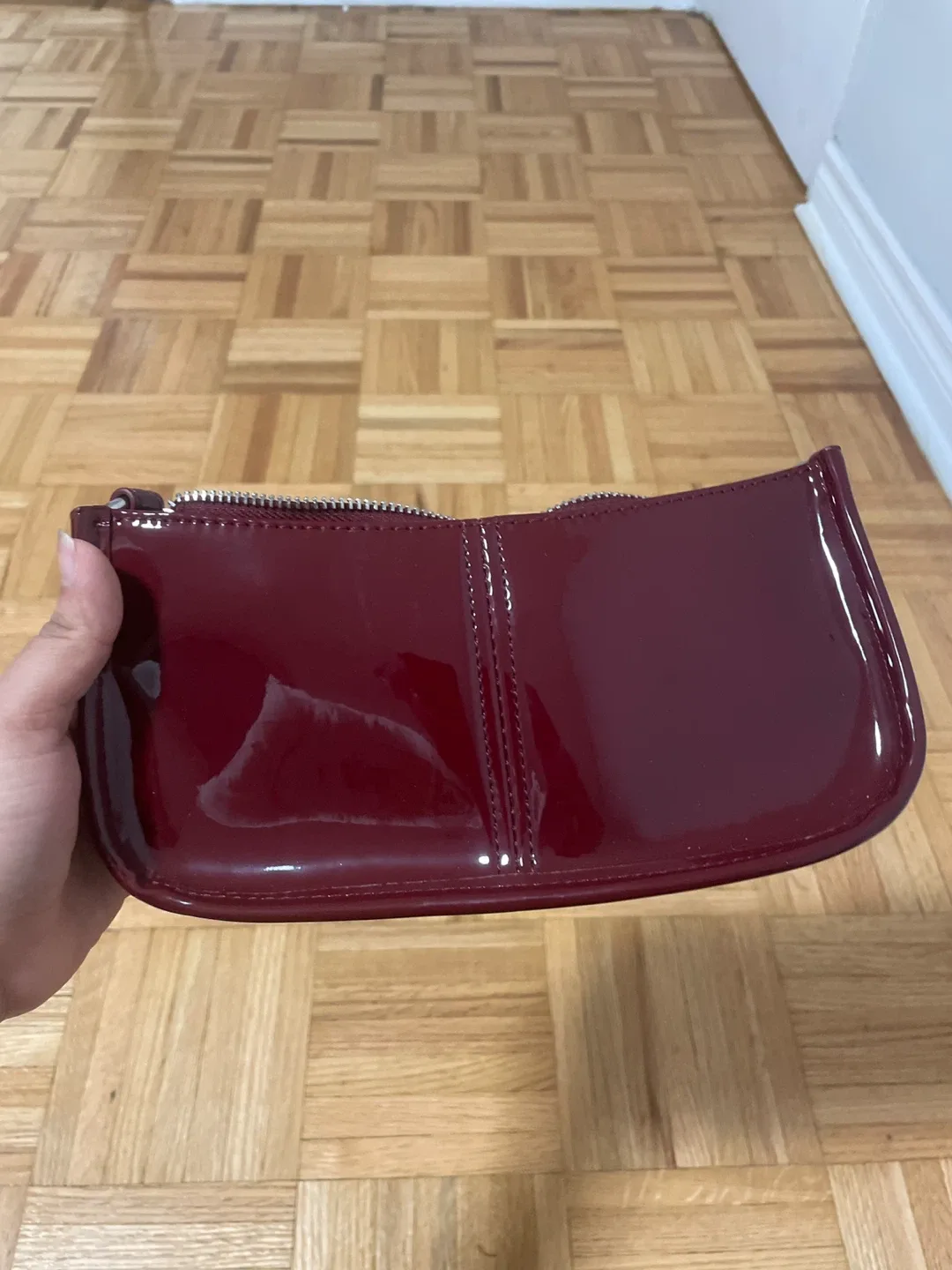 Burgundy Patent Leather Shoulder Bag