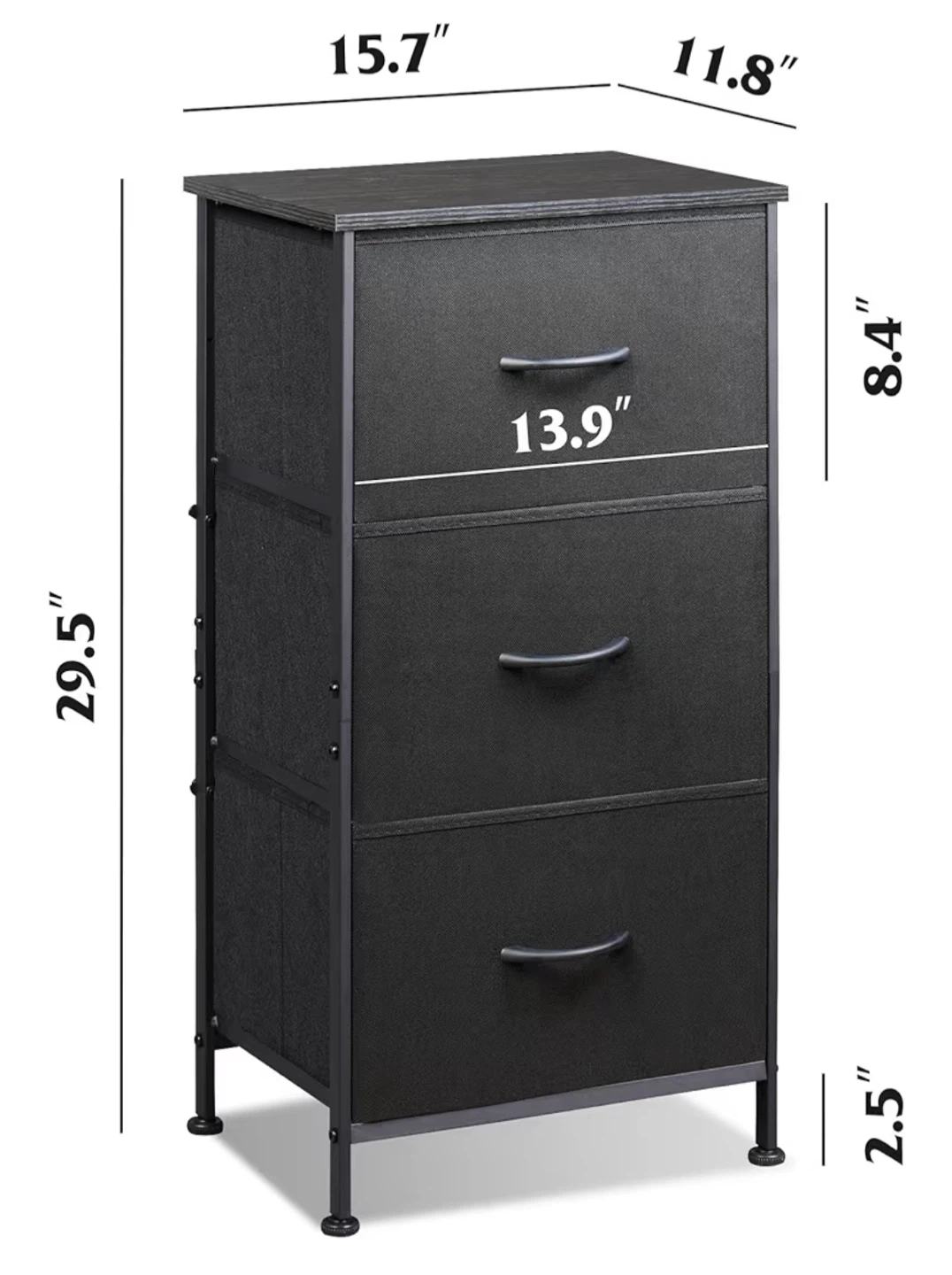 3-Drawer Fabric Storage Dresser - photo 4