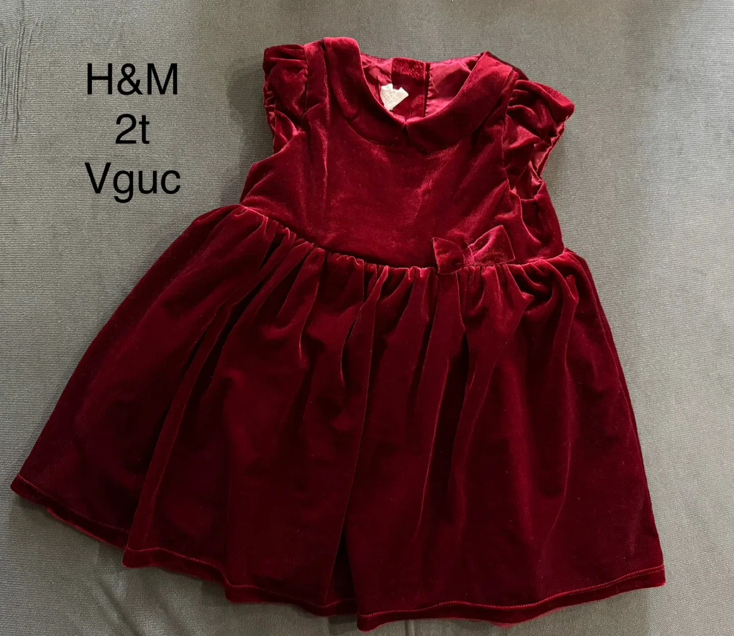 H&M Red Velvet Dress - Size 2T - VGUC