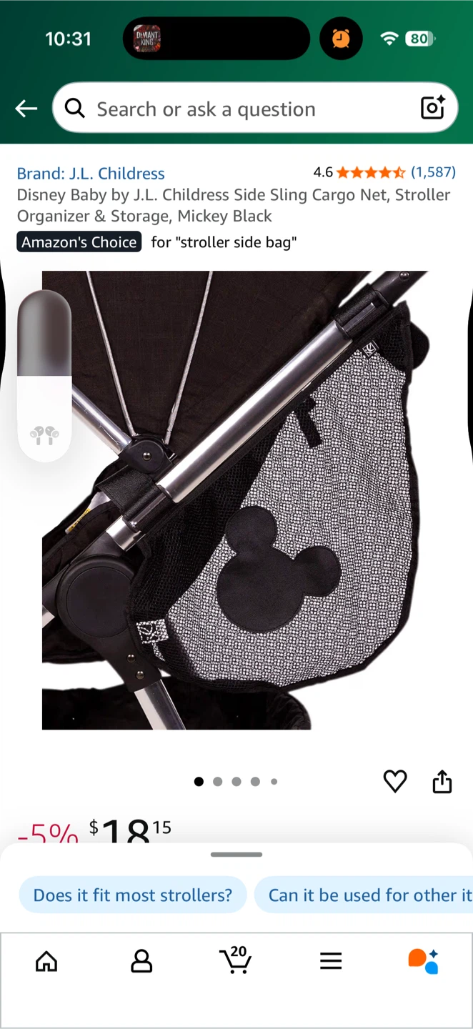 Baby Stroller Sling Organizer - Black - photo 3