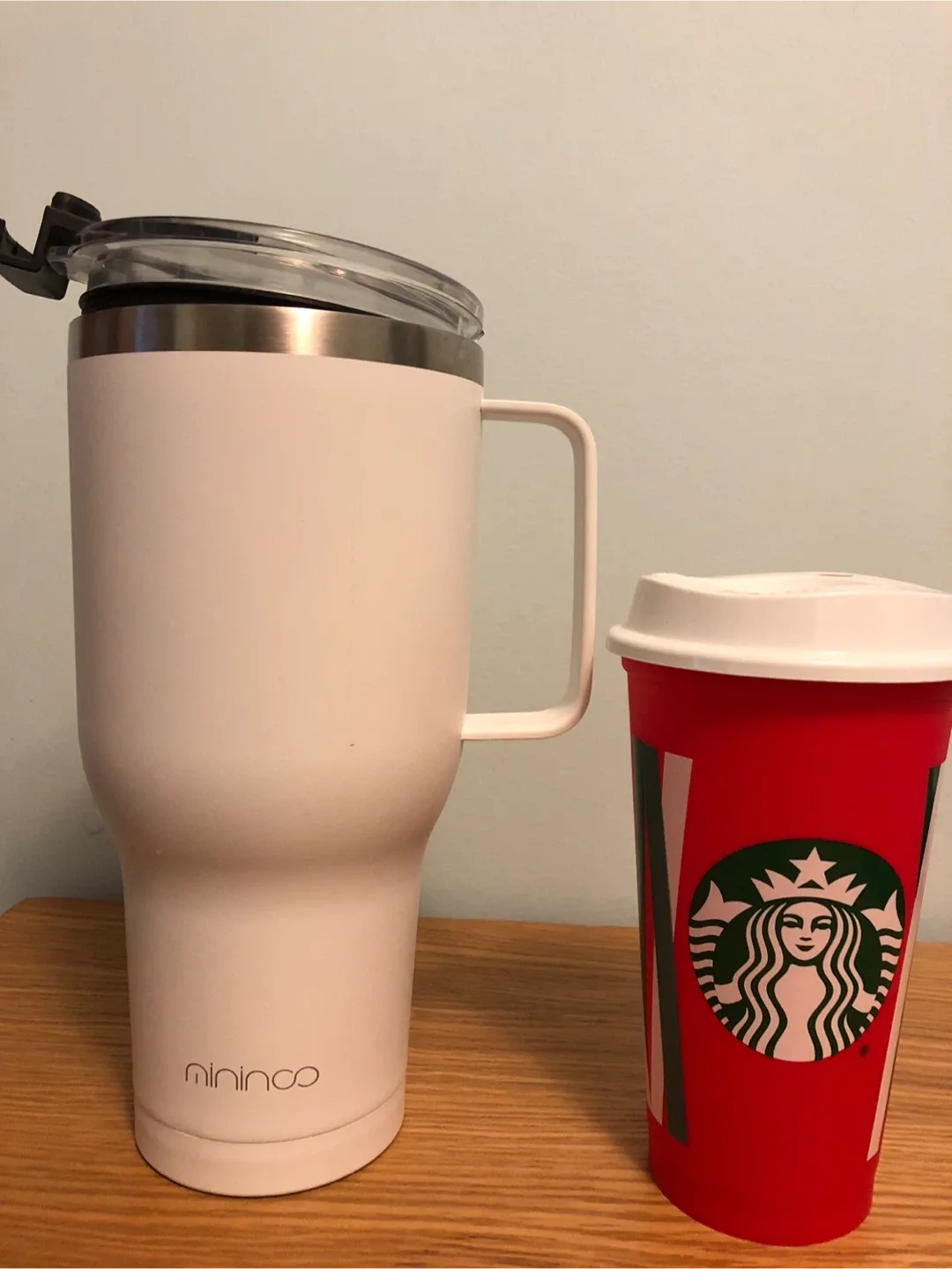 Mininco White Tumbler & Starbucks Red Cup image indicator(2)