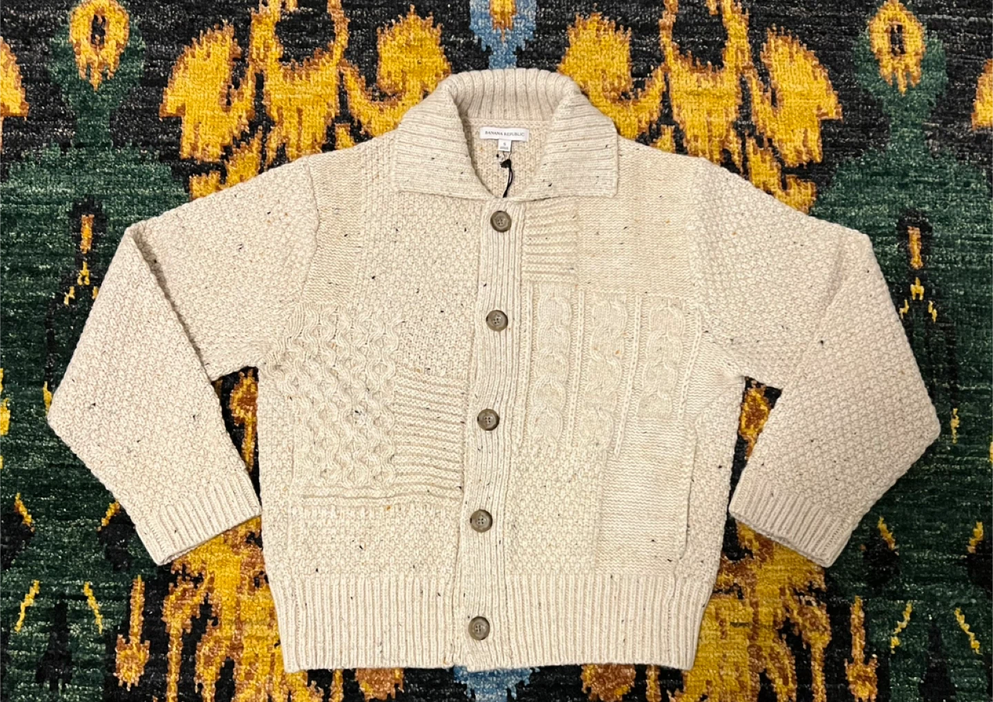 Banana Republic Patchwork Donegal Cardigan - Size S NWT