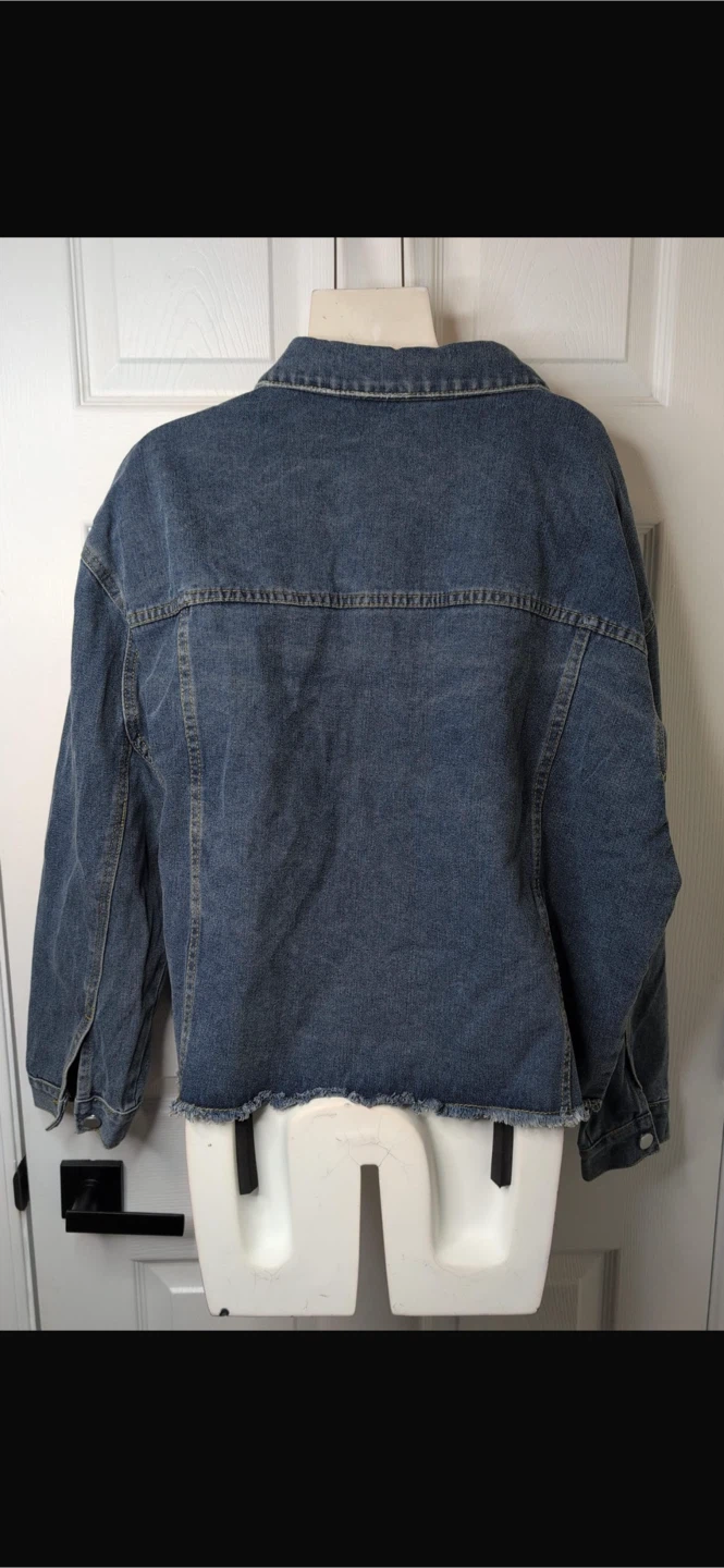 NEW! Cropped Cotton Short Mini Ripped Jean Denim Jacket - photo 5
