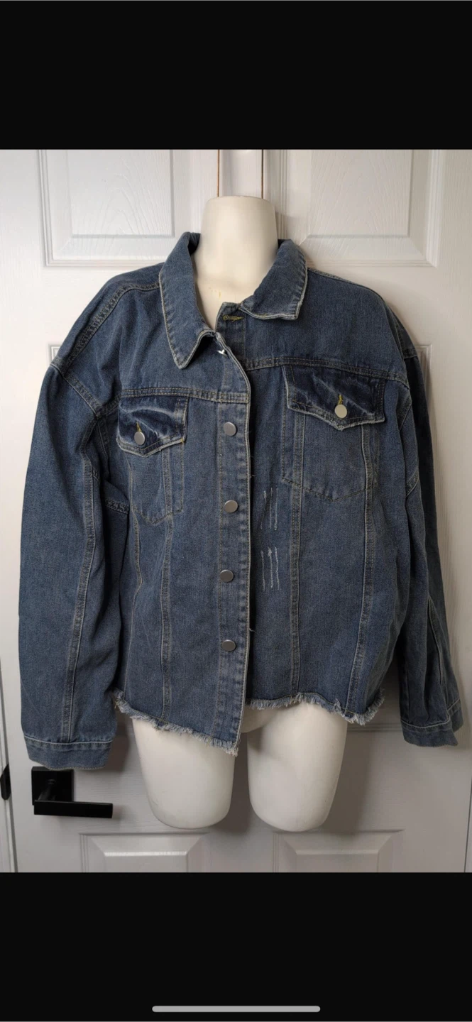 NEW! Cropped Cotton Short Mini Ripped Jean Denim Jacket - photo 4
