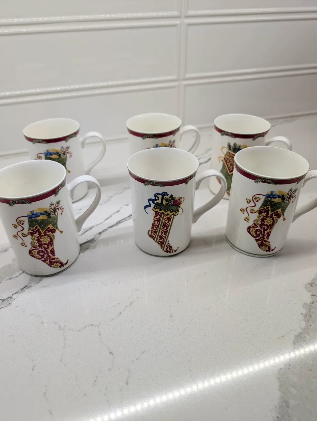 Holiday Stockings Collection Series Fine Bone China Mugs image indicator(2)