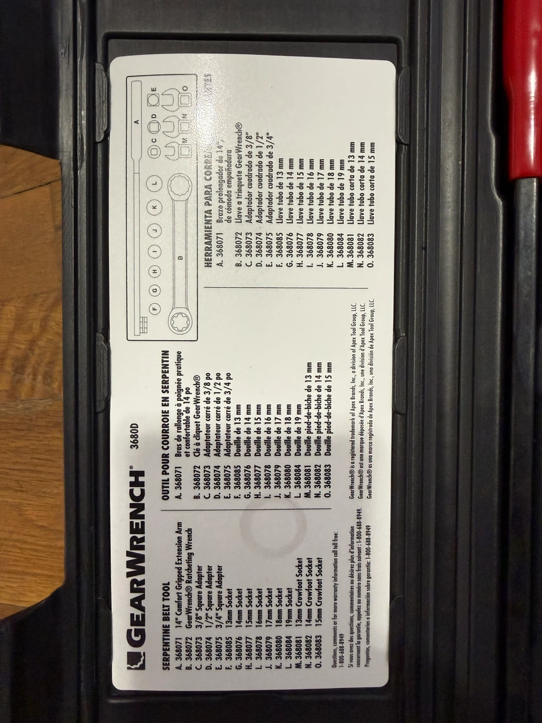 GEARWRENCH 3680D Serpentine Belt Tool Kit - photo 4