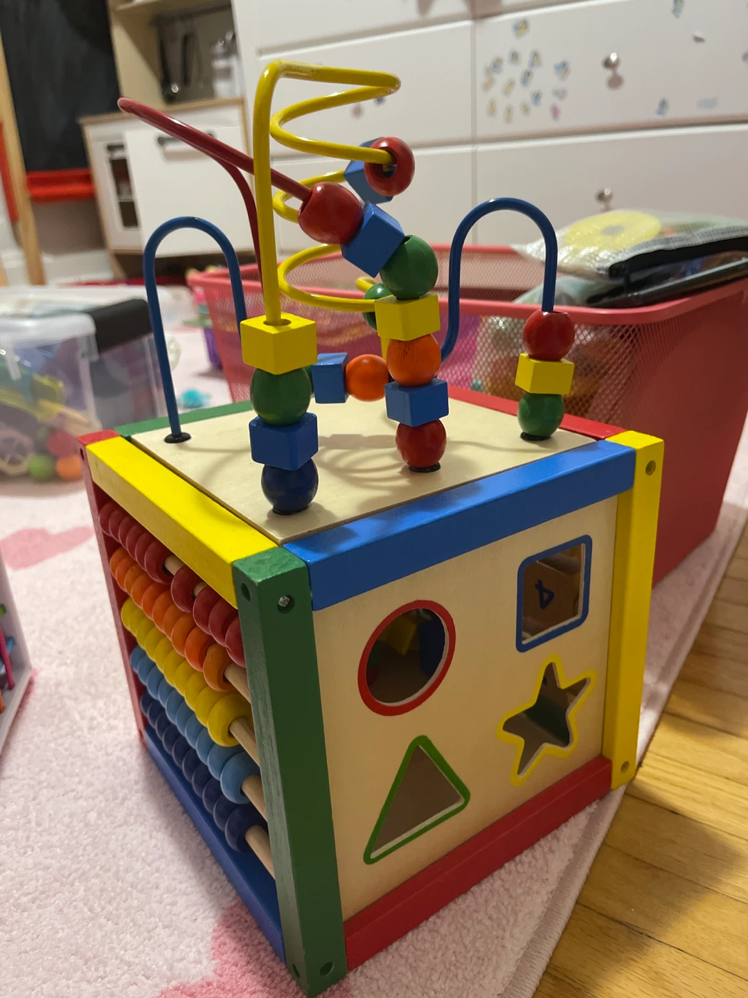 Kids Wooden Activity Cube Toy