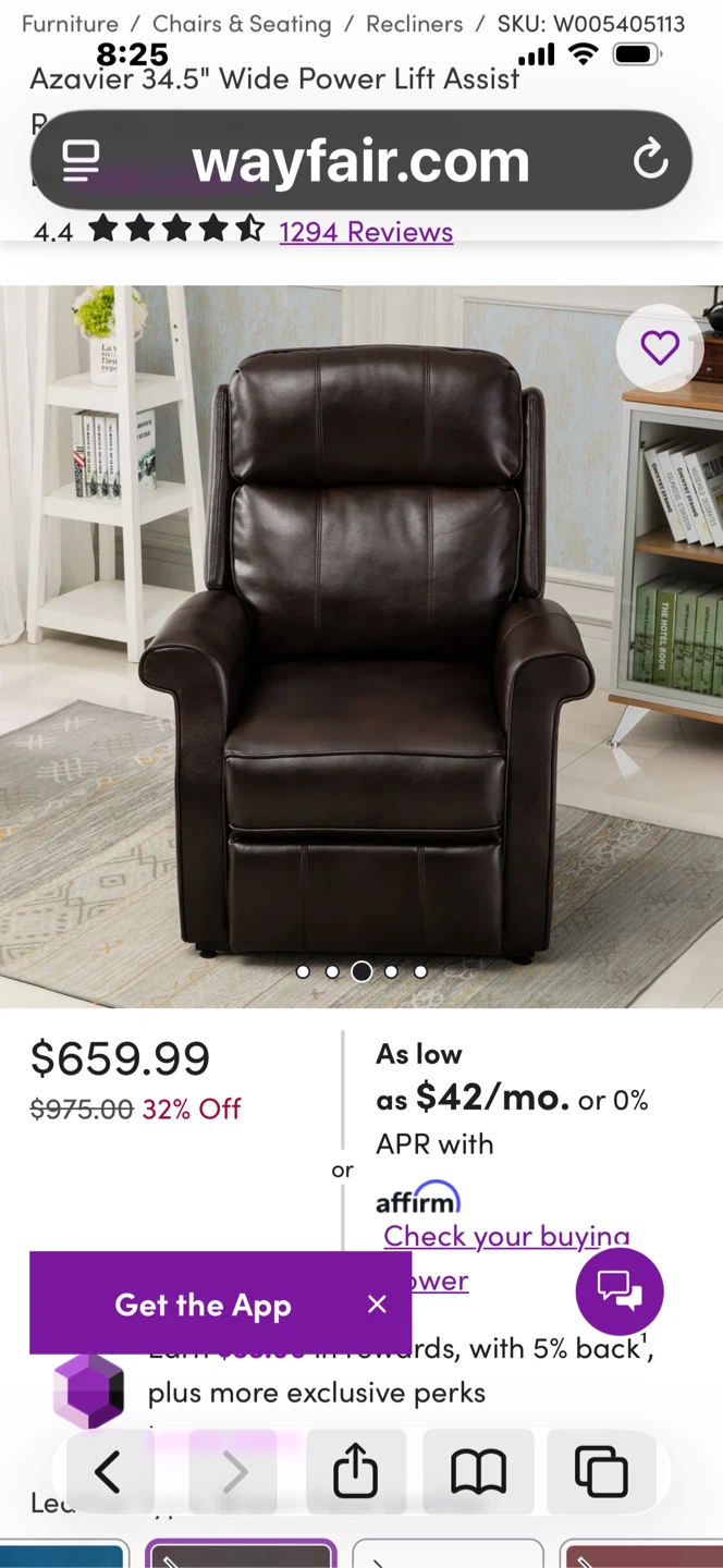 Azavier 34.5" Wide Power Lift Assist Recliner - photo 5