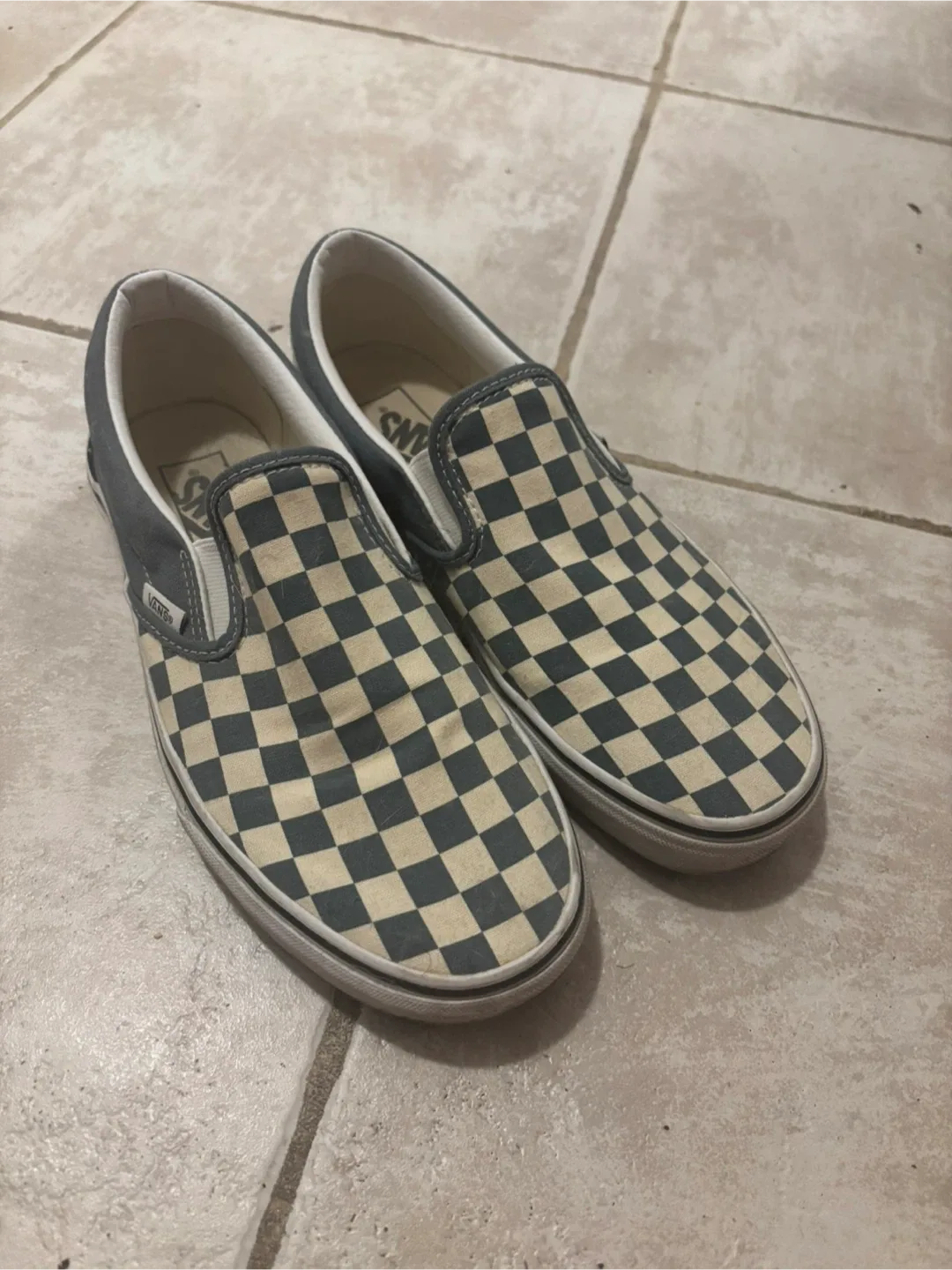 Vans Slip-On Checkerboard Shoes - Size 9.5