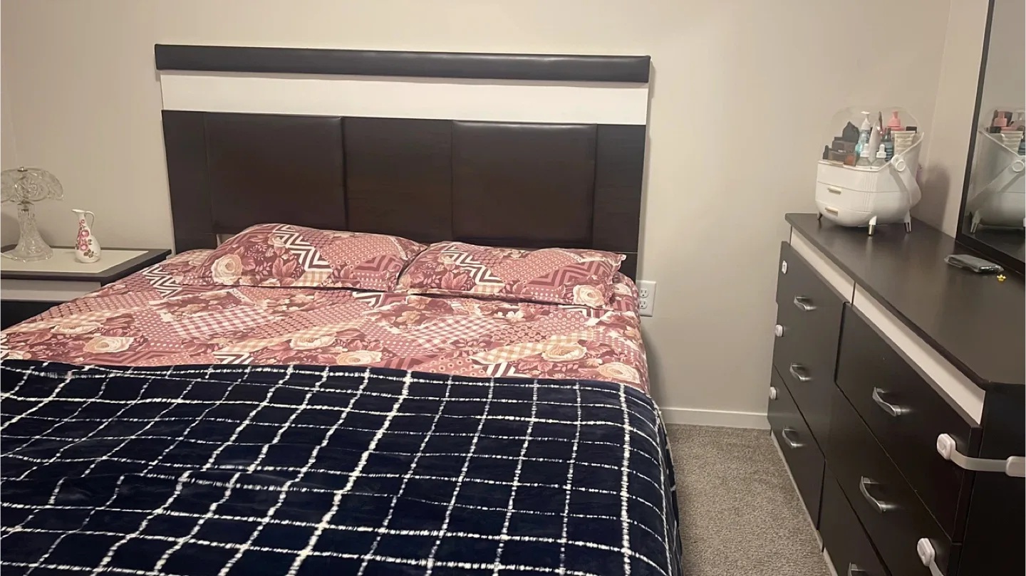 Box bed frame with drawers