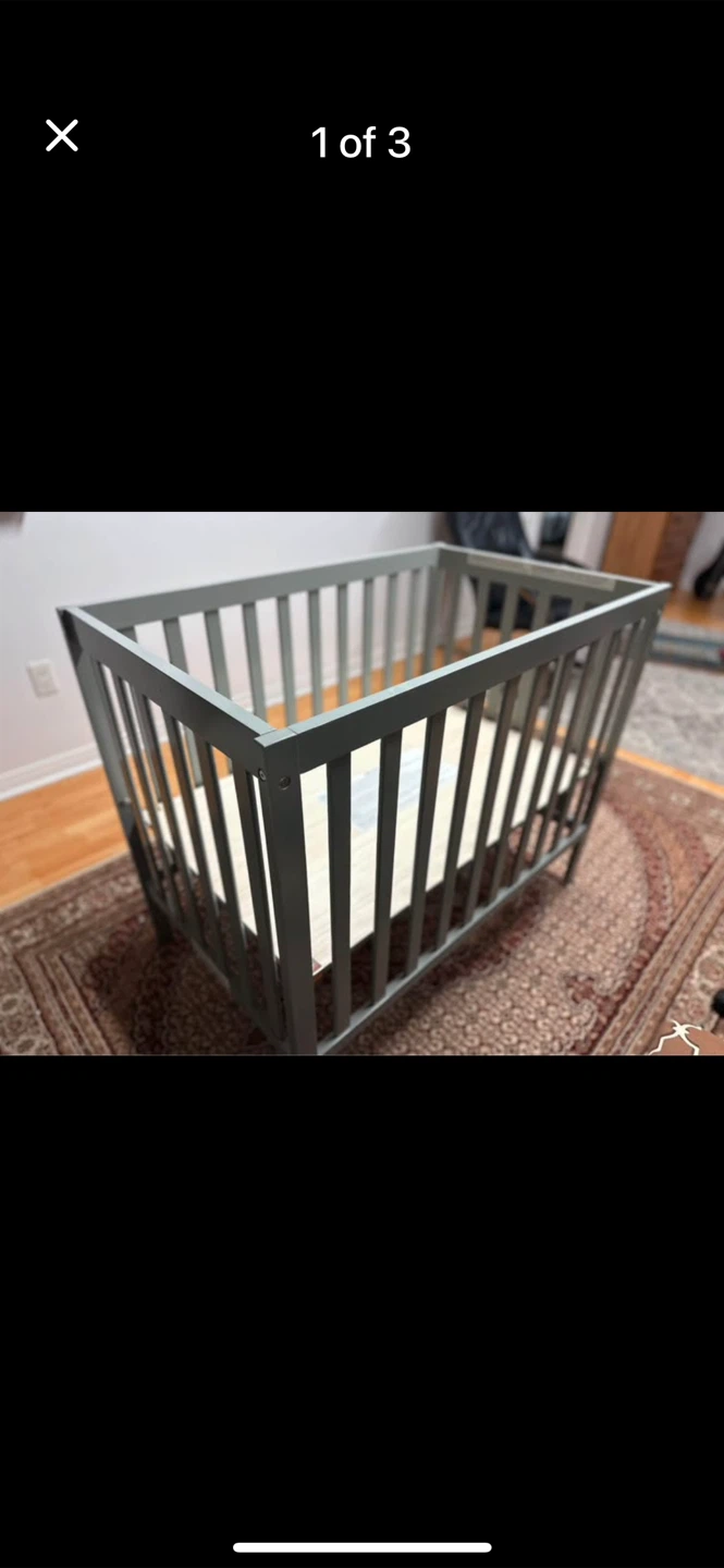 Grey Baby Crib