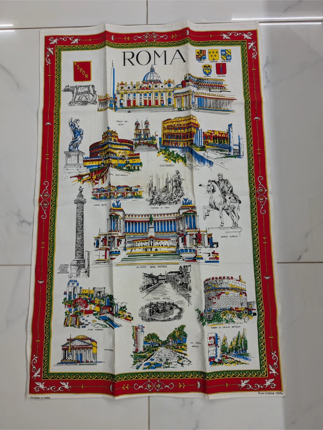Roma Italy Souvenir Tea Towel