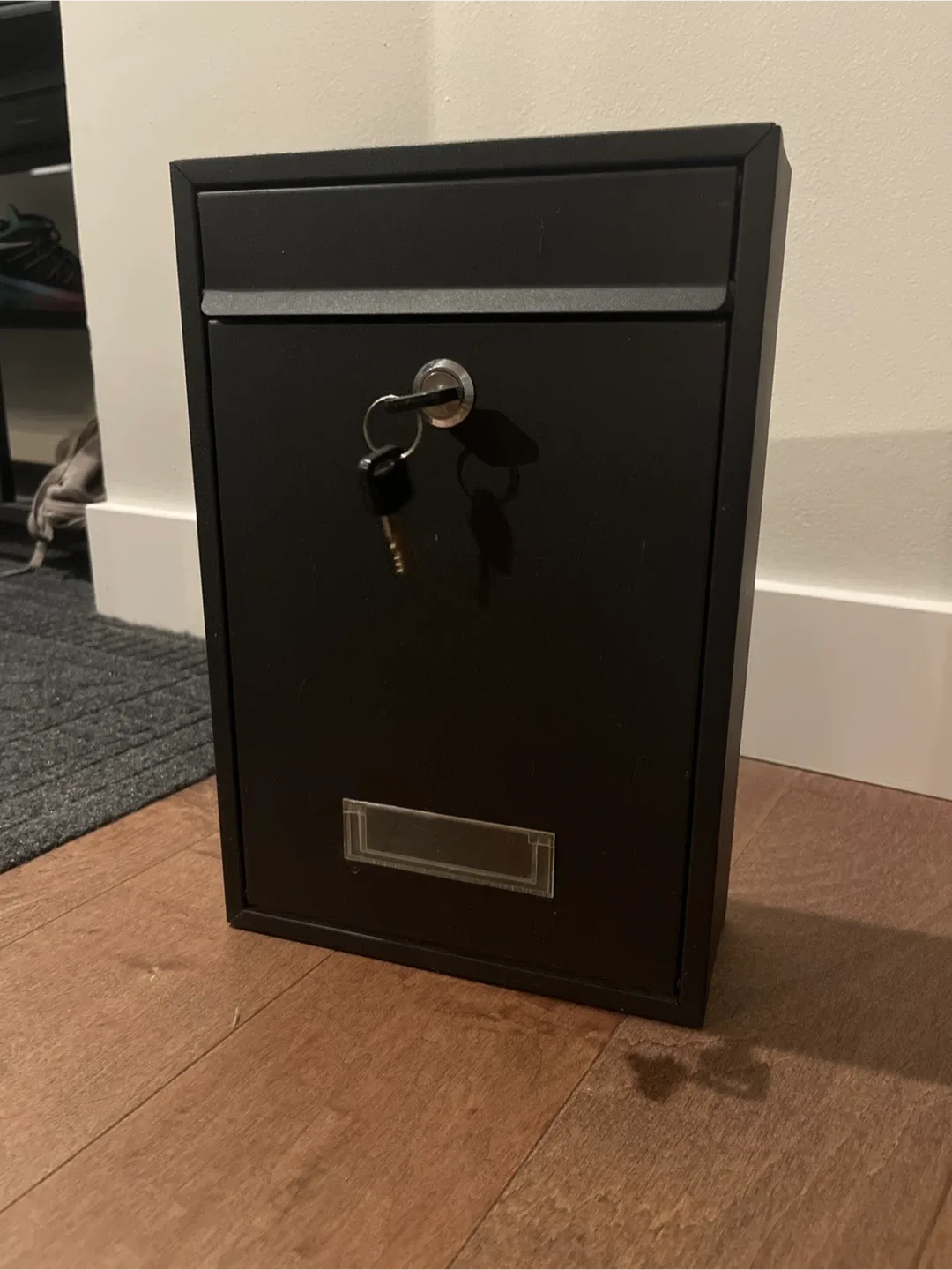 Black Locking Wall Mount Mailbox