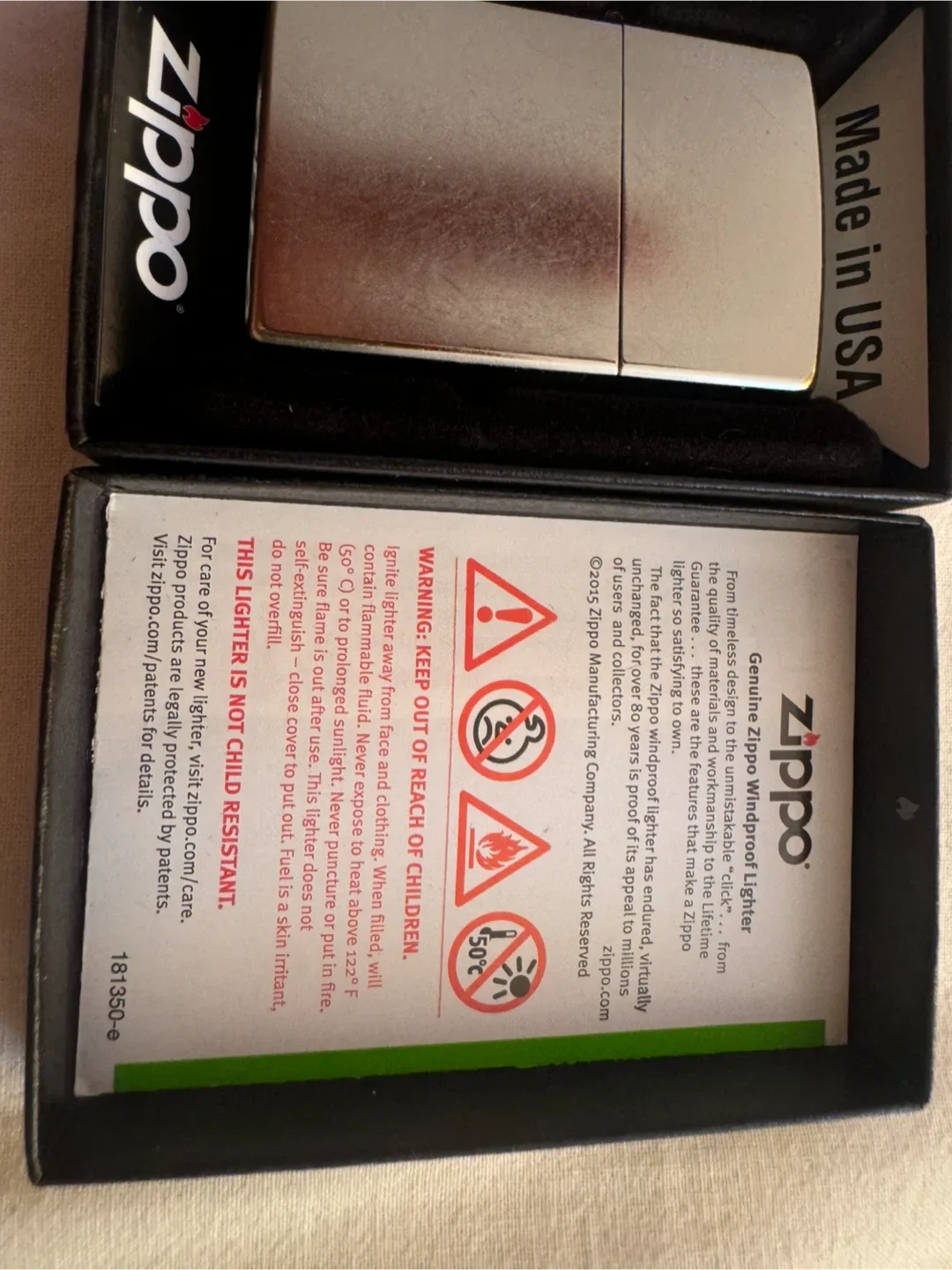 Zippo Lighter with Box - Made in USA image indicator(10)