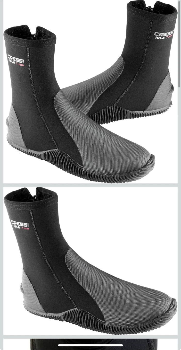 Cressi Isla 7mm diving boots in black, size 11 US.
