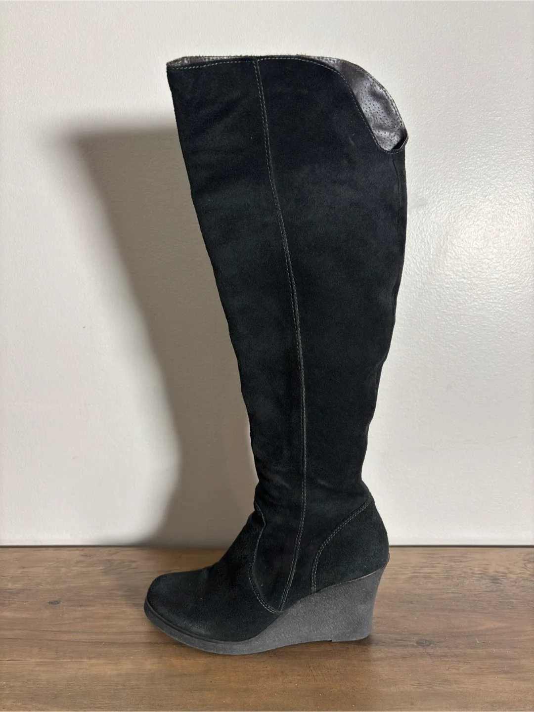 ALDO Black Suede Wedge Over-the-Knee Boots - Best Price Around!