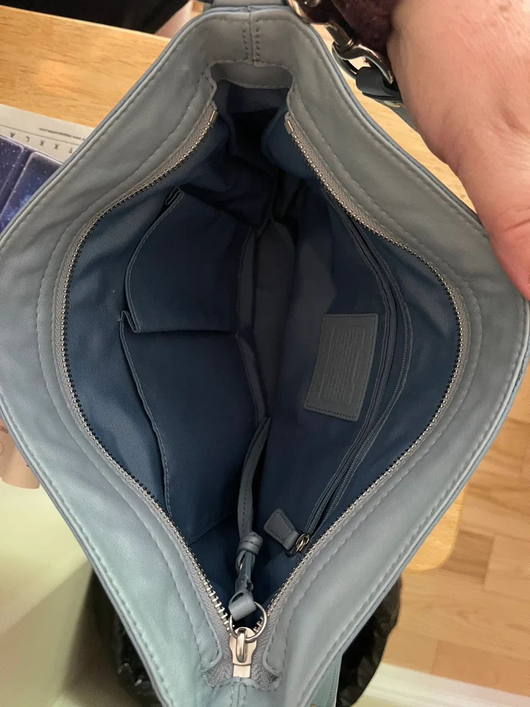 Coach Leather Shoulder Bag - Light Blue image indicator(2)