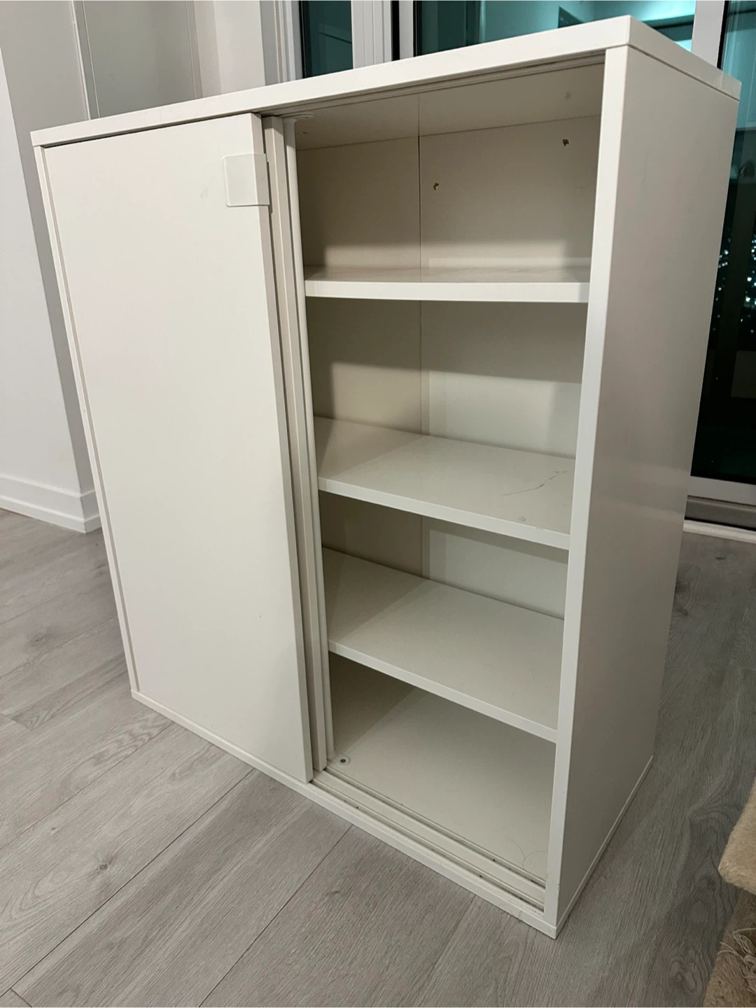 White Shoe Cabinet with Sliding Doors - photo 5