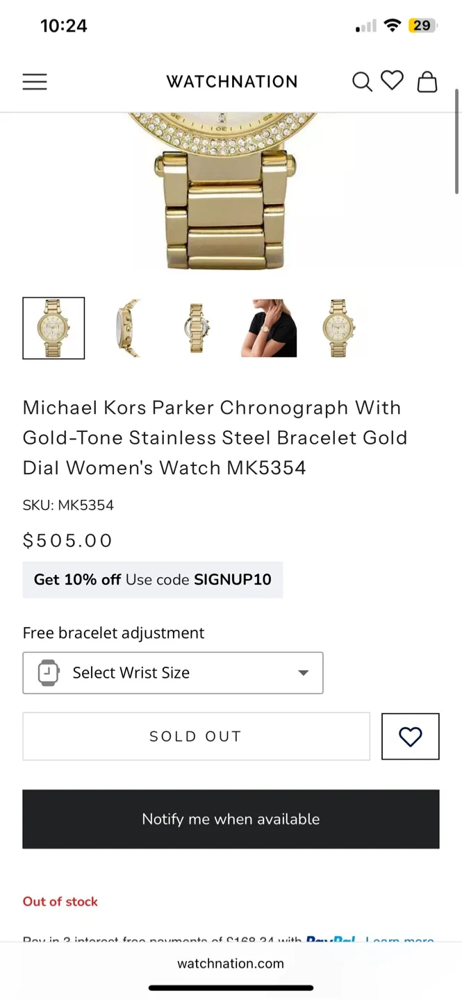 Michael Kors Gold Chronograph Watch image indicator(2)