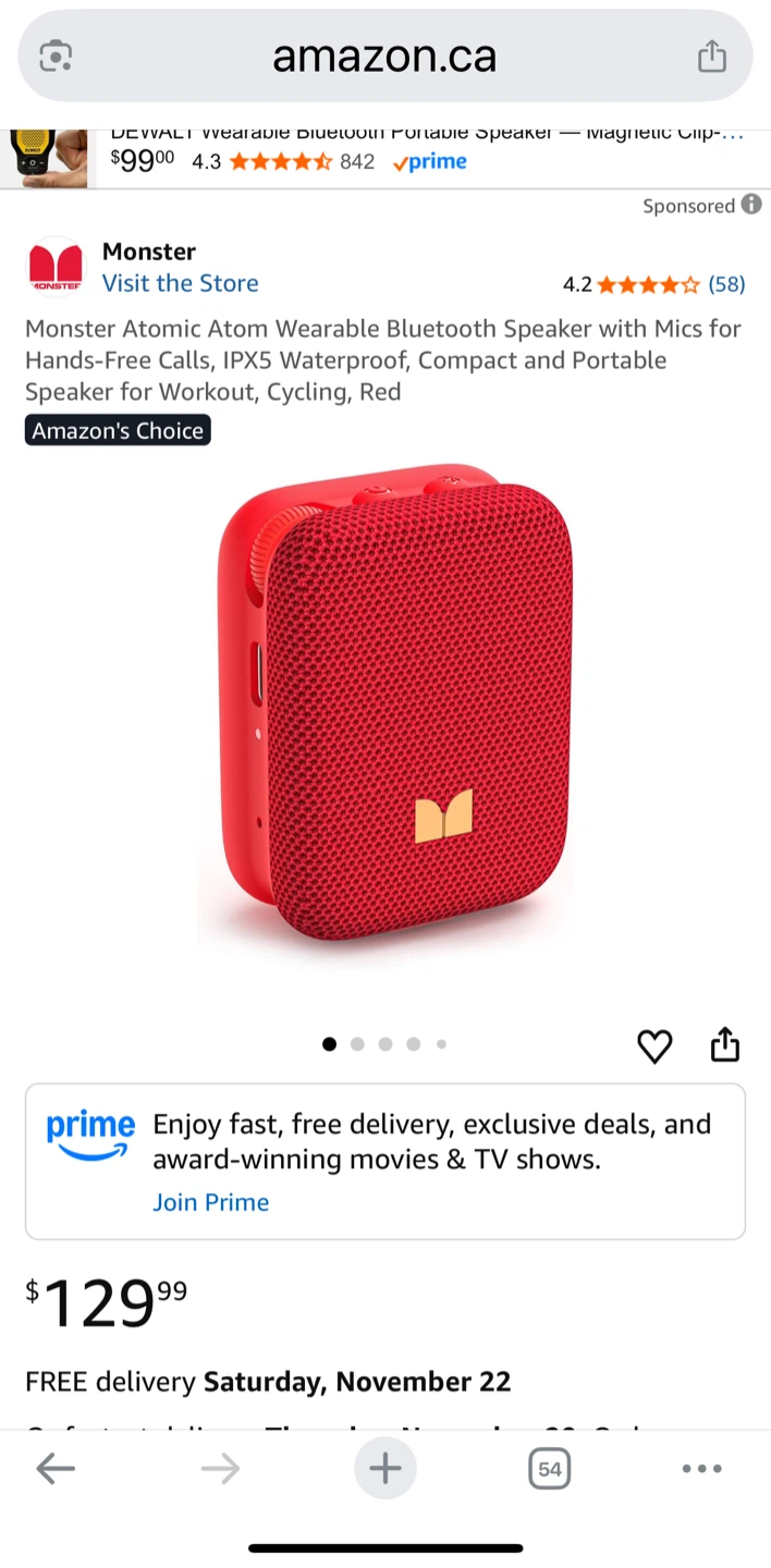 Monster Atomic Atom Bluetooth Speaker - Red - photo 2
