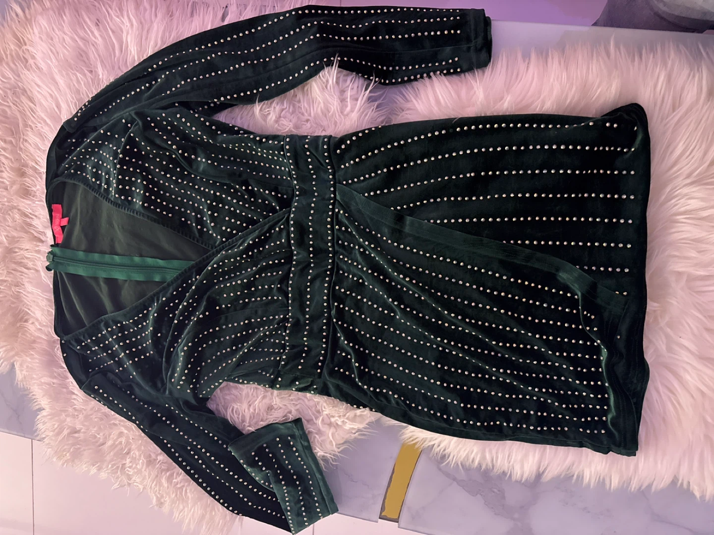 Xtaren Green Velvet Dress - Size L - photo 3