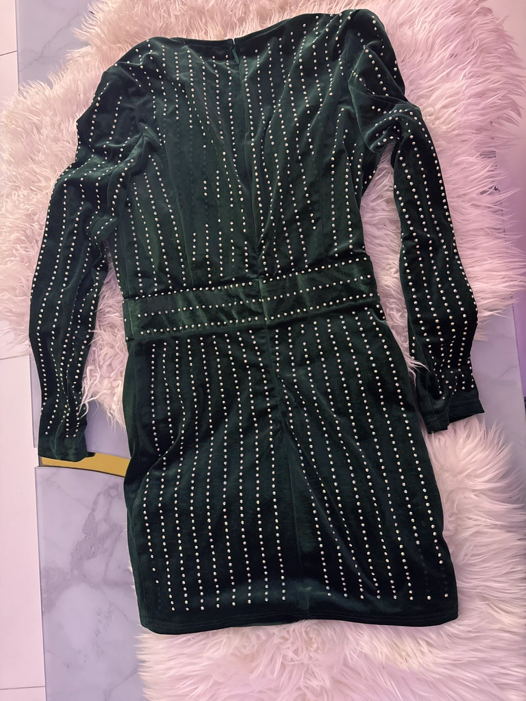 Xtaren Green Velvet Dress - Size L - photo 4