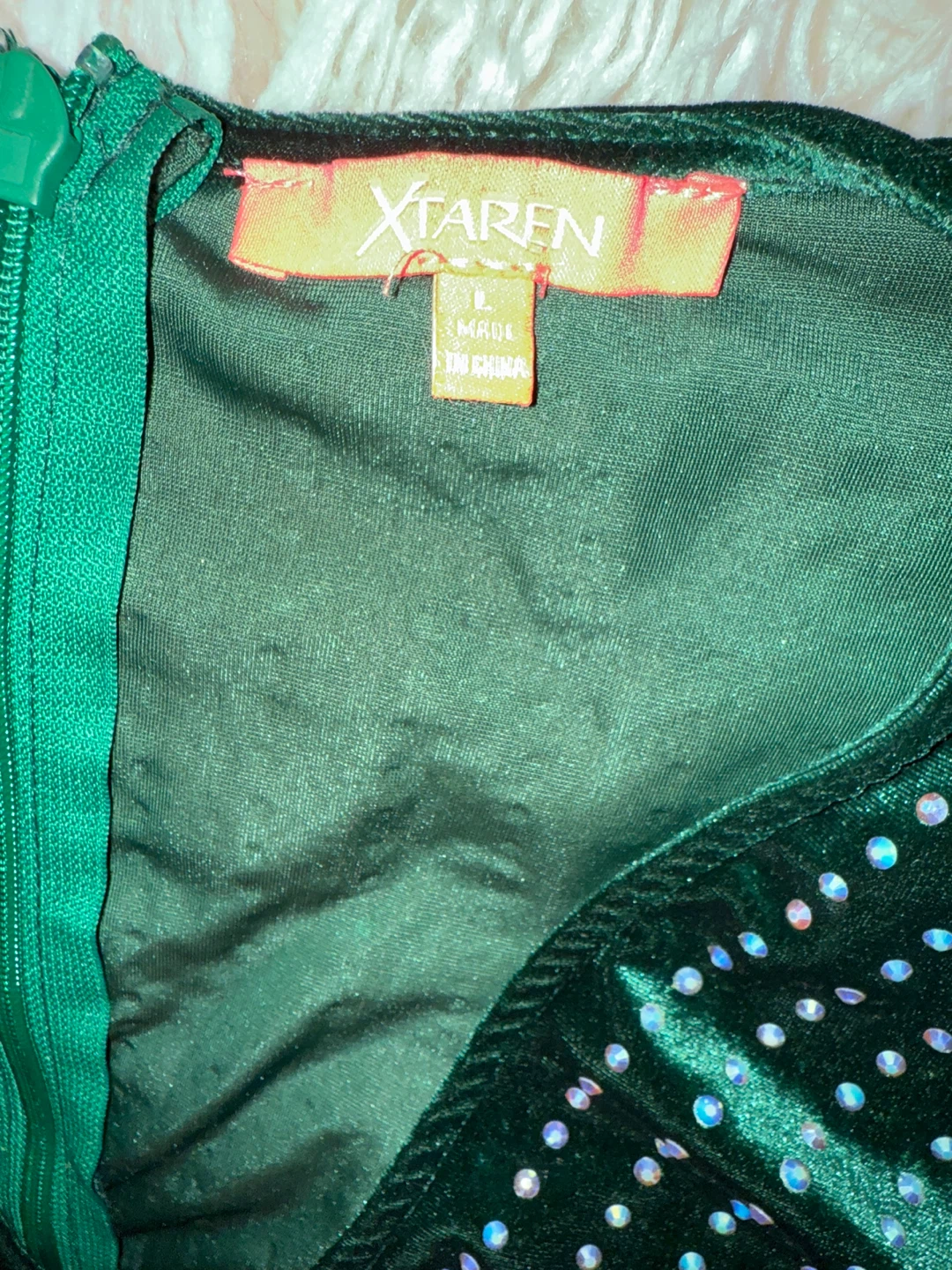 Xtaren Green Velvet Dress - Size L - photo 2