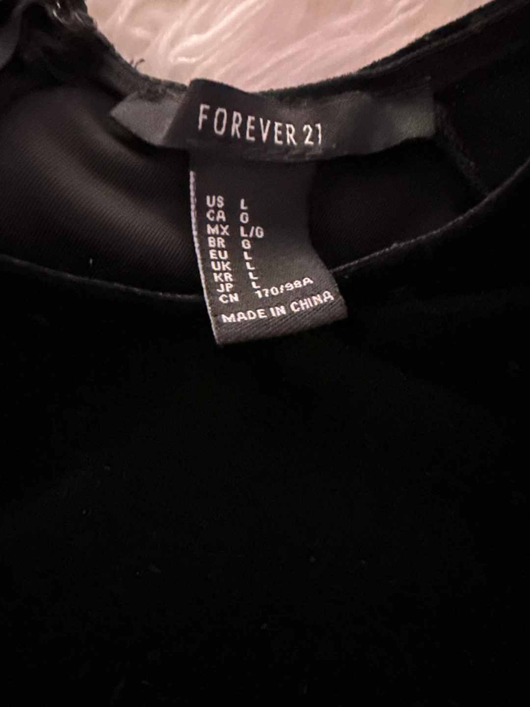 Forever 21 Black Velvet Dress - Size L - photo 4